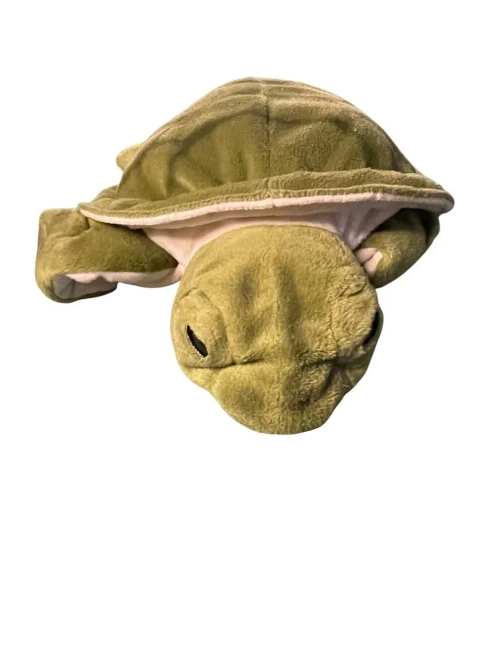 Plush Sea Turtle Stuffed Animal By Hysun Toys - Green & Cream - Soft Polyester -